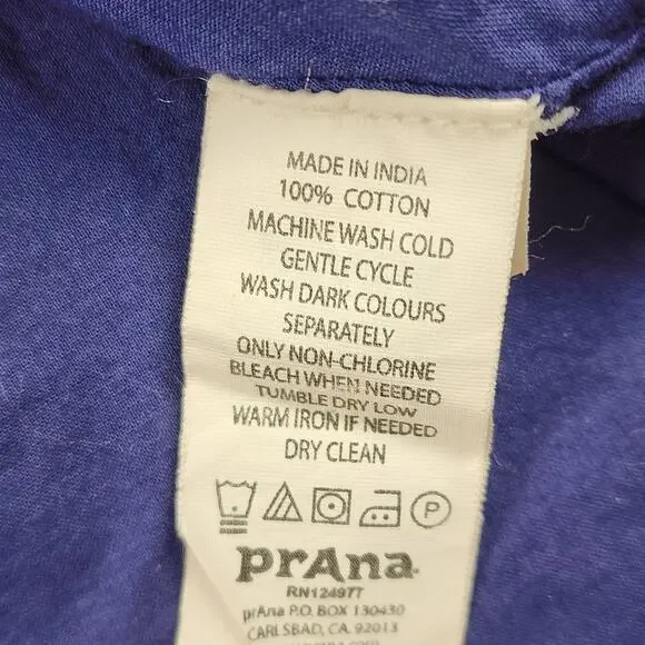 Prana Blue Cotton Mini Skirt Size 6 Boho Casual A-Line - Picture 5 of 7